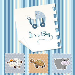 Image showing baby boy shower invitation