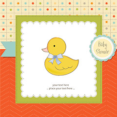 Image showing baby shower card with little duc