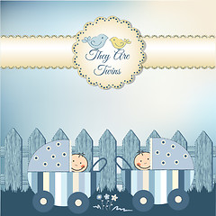 Image showing twins baby shower invitation