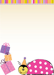 Image showing happy birthday card with ladybug