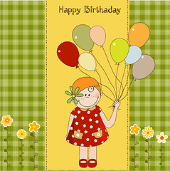 Image showing birthday greeting card with girl
