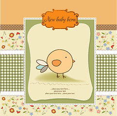 Image showing new baby announcement card with chicken