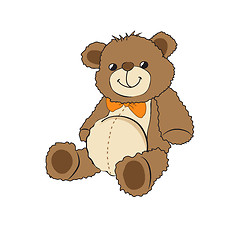 Image showing Cute teddy bear on white background