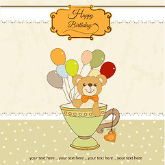 Image showing baby shower card with cute teddy bear