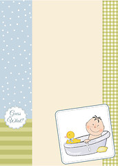 Image showing baby boy shower card