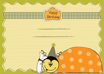 Image showing happy birthday card with ladybug