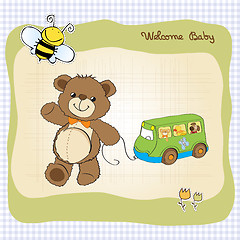 Image showing baby shower card with cute teddy bear