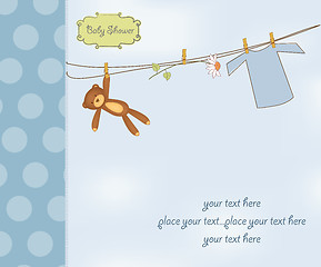 Image showing new baby boy shower card