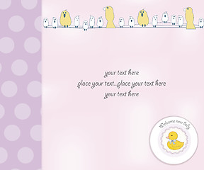 Image showing new baby girl shower card