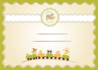 Image showing baby  shower card with toy train