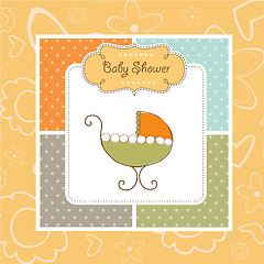 Image showing baby  shower card with stroller