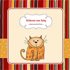 Image showing new baby shower card with cat