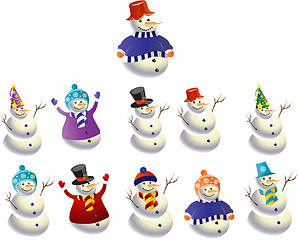 Image showing Snowmans