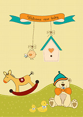 Image showing new baby announcement card with chicken