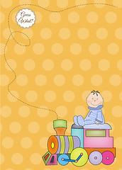 Image showing customizable birthday greeting card with train