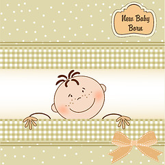 Image showing baby boy shower announcement card