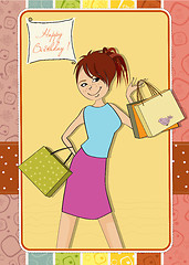 Image showing pretty girl at shopping