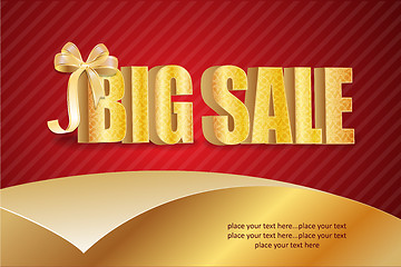 Image showing 3D big sale, made of pure, beautiful luxury gold