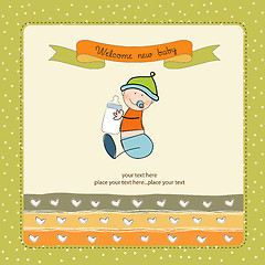 Image showing new baby announcement card with kid