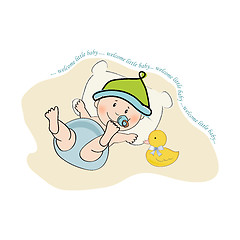 Image showing baby boy shower card