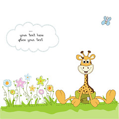 Image showing baby shower card with baby giraffe