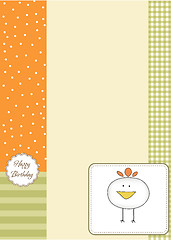 Image showing new baby announcement card with chicken