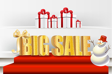 Image showing 3D big sale, made of pure, beautiful luxury gold