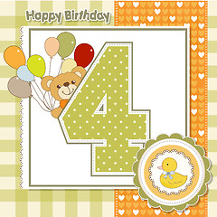 Image showing the fourth anniversary of the birthday card