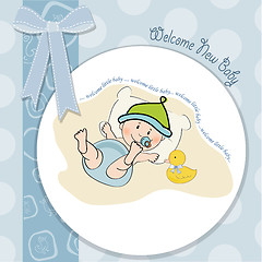 Image showing baby boy shower card