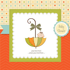 Image showing baby shower card with umbrella