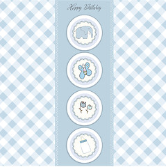Image showing baby boy announcement card