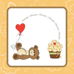 Image showing cute love card with teddy bear