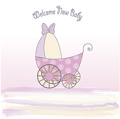 Image showing baby girl announcement card