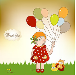 Image showing thank you card with girl,