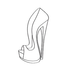 Image showing Shoes on a high heel isolated on white background