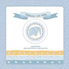 Image showing new baby boy announcement card