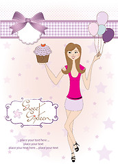 Image showing Sweet Sixteen Birthday card with young girl