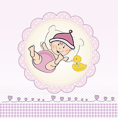 Image showing baby girl shower card