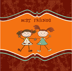 Image showing two little girls best friends