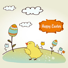 Image showing Easter background with chicken