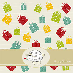 Image showing birthday greeting card with sheep