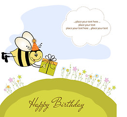 Image showing birthday card with bee