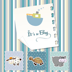 Image showing baby boy shower invitation