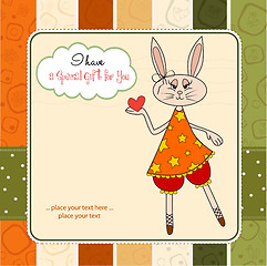 Image showing cute little doe who gives her heart. romantic and funny love gre