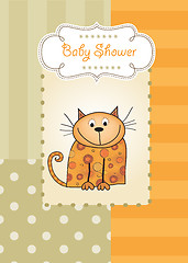 Image showing new baby shower card with cat