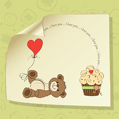 Image showing cute love card with teddy bear