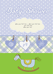 Image showing new baby boy shower card
