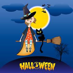 Image showing Halloween witch background