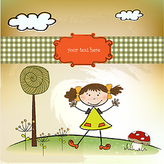 Image showing fun background with little girl