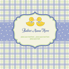 Image showing delicate babies twins shower card